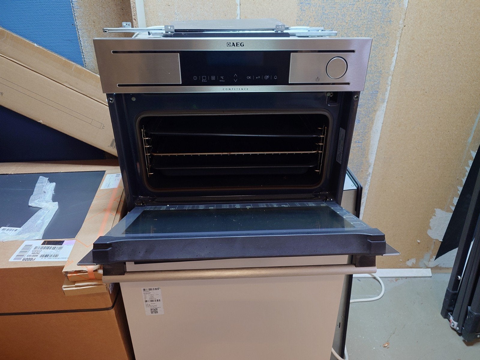 AEG Combistoomoven KS8404001M - Inbouw 45x60 cm, Witgoed en Apparatuur, Ovens, Ophalen, 45 tot 50 cm, Gebruikt, Hete lucht