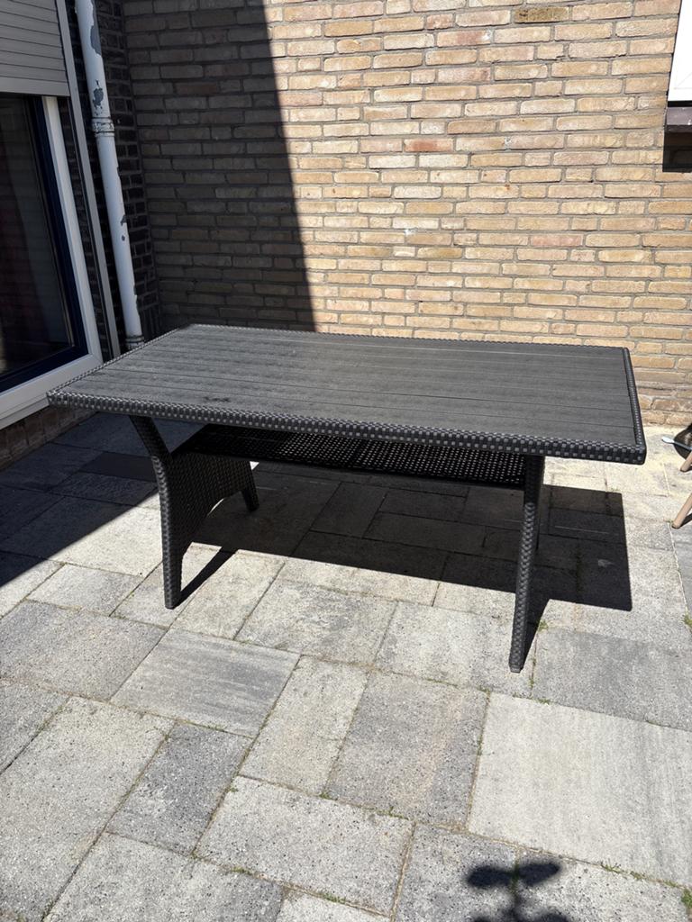 Zwarte Tuintafel Jysk, Ophalen, Gebruikt, Rechthoekig, Wicker
