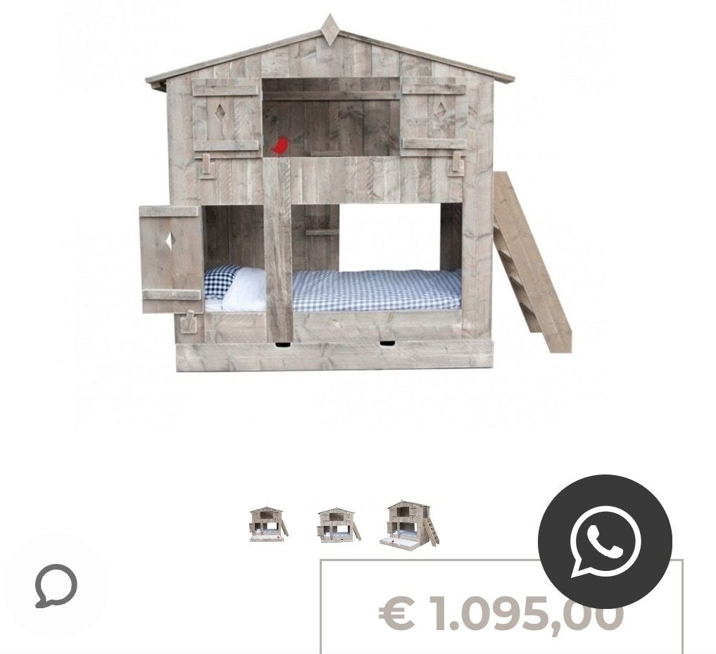 Steigerhouten stapelbed Boomhut Dutchwood XXL, Ophalen, Zo goed als nieuw, Stapelbed