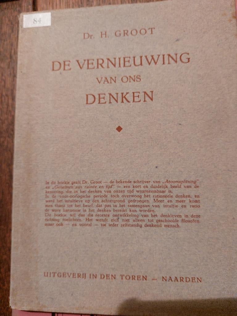 de vernieuwing van ons denken - H. Groot, Boeken, Filosofie, Gelezen, Algemeen, Ophalen of Verzenden