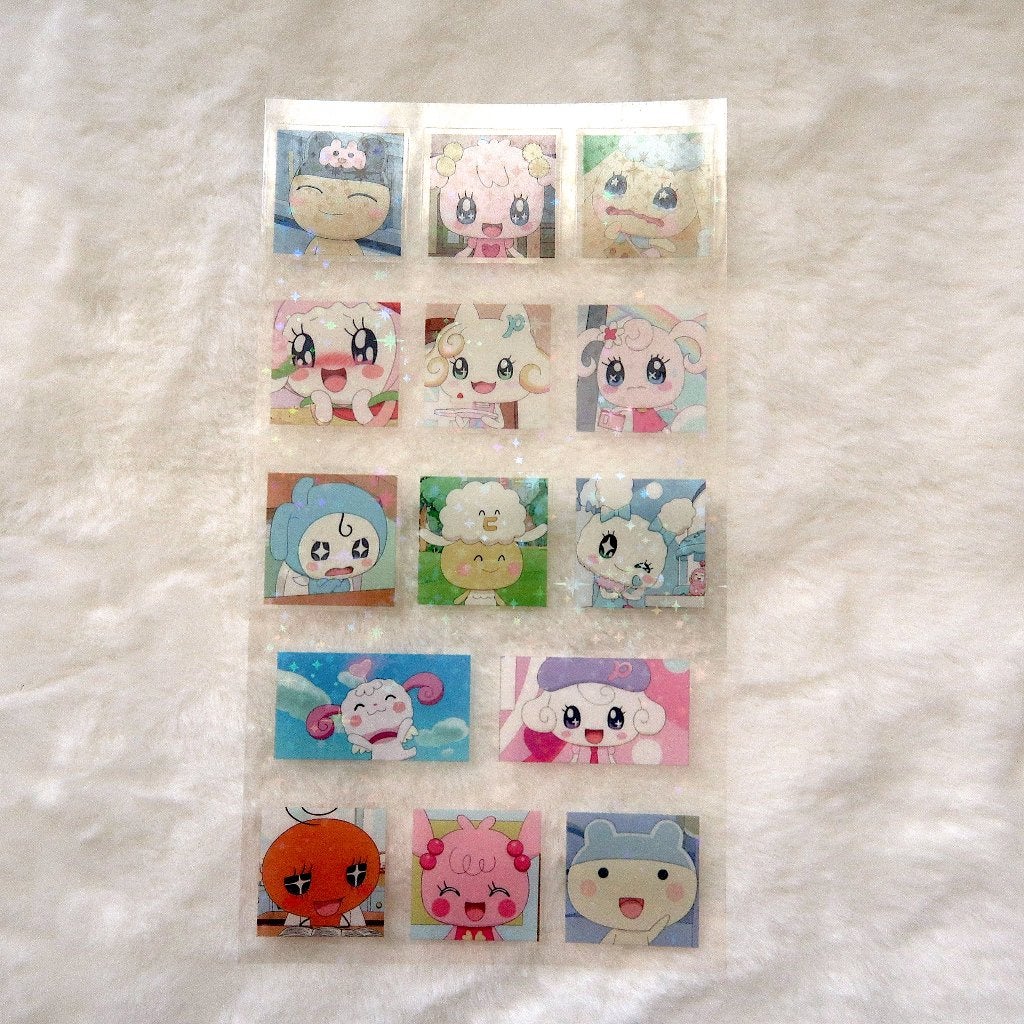 Tamagotchi Mascot Transparant Stickervel met hologram ster, Verzenden, Nieuw, Meerdere stickers