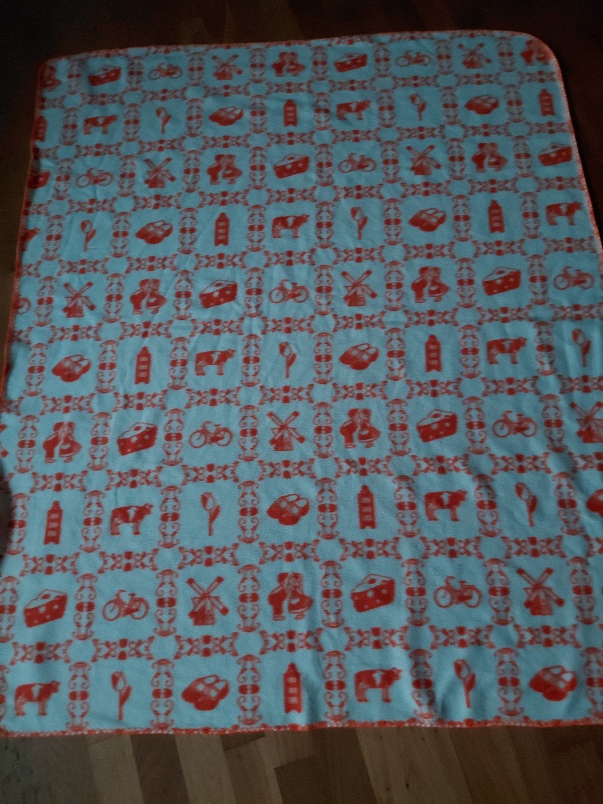 Plaid met Nederlandse prints, Fleecedeken, 118 cm, Oranje, Nieuw