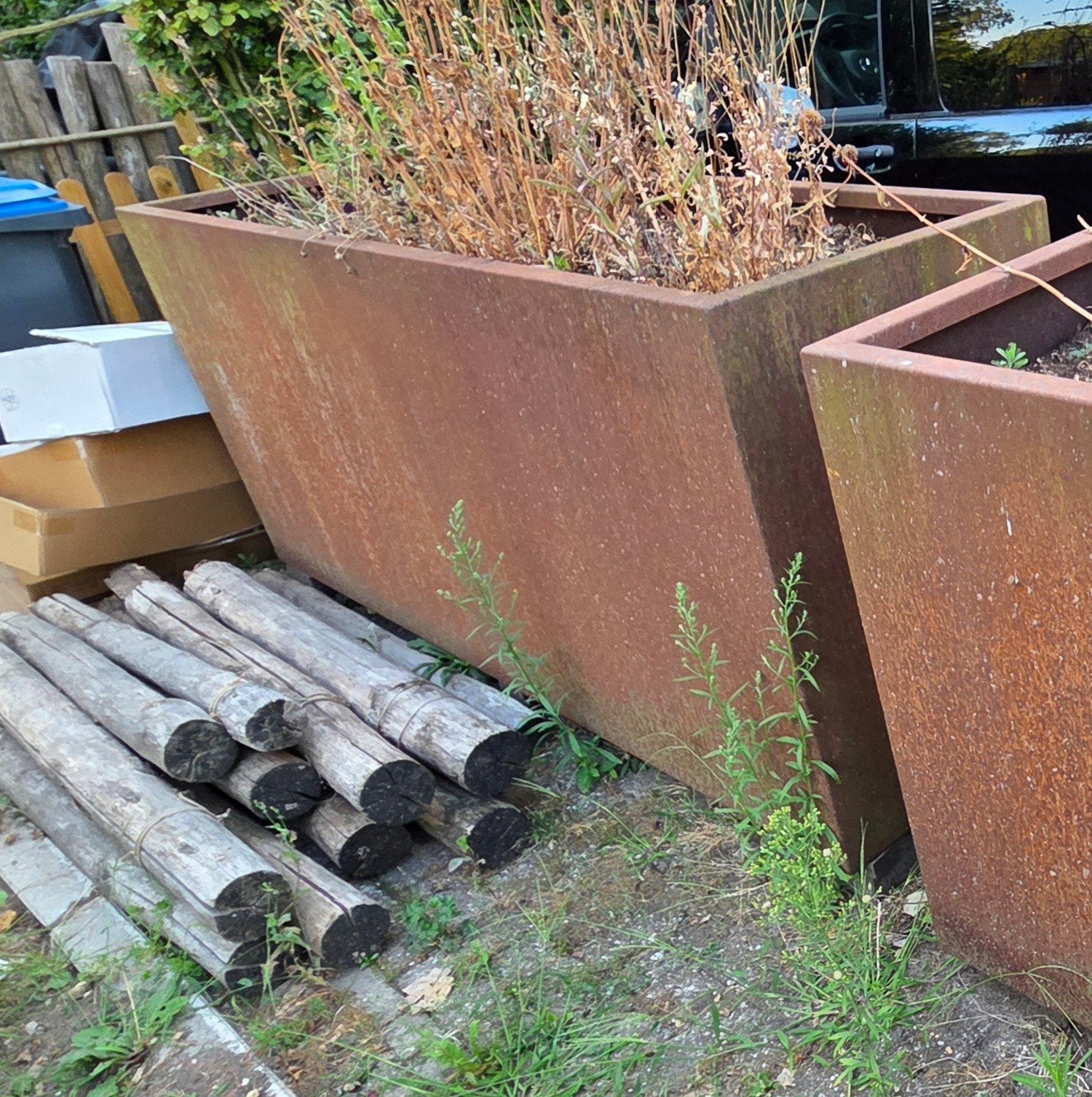 1 Cortexstalen plantenbak, Ophalen, Rechthoekig, Hout, 60 cm of meer
