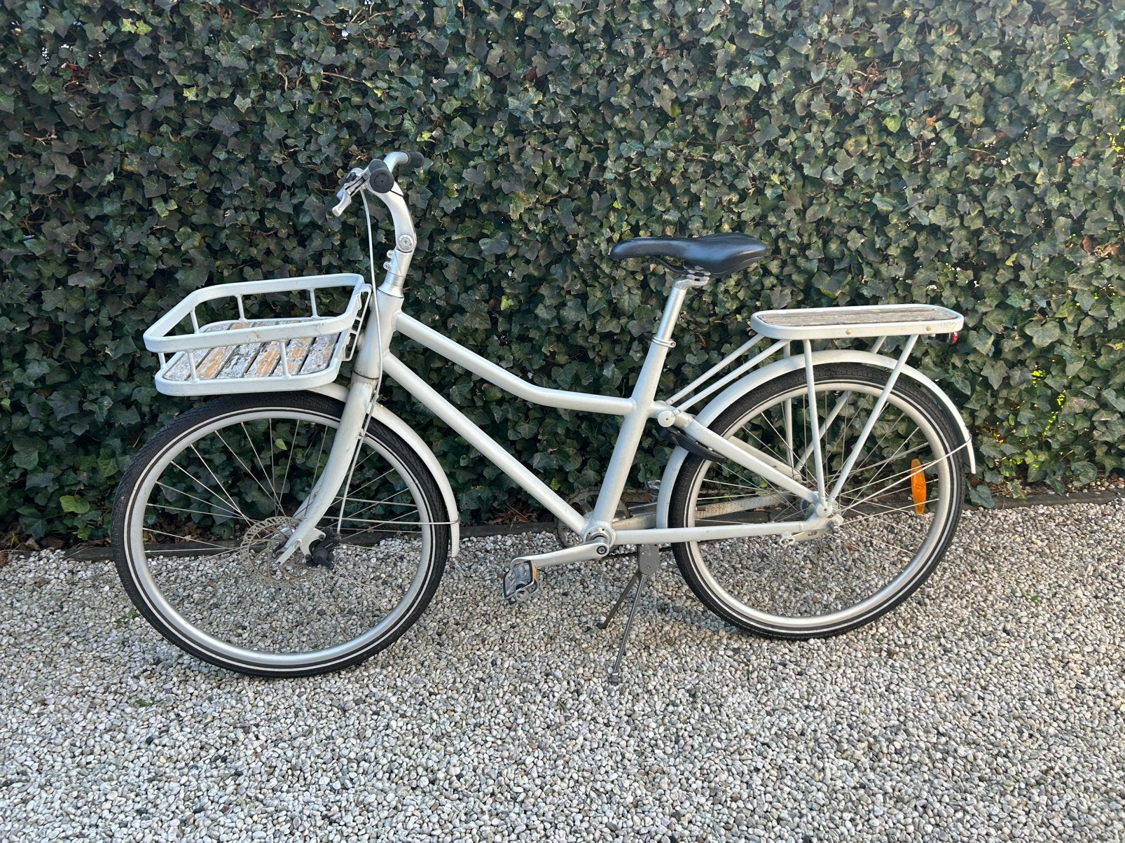 Stadsfiets met voordrager en achterdrager, Fietsen en Brommers, Gebruikt, Versnellingen, 56 cm of meer, Schijfrem
