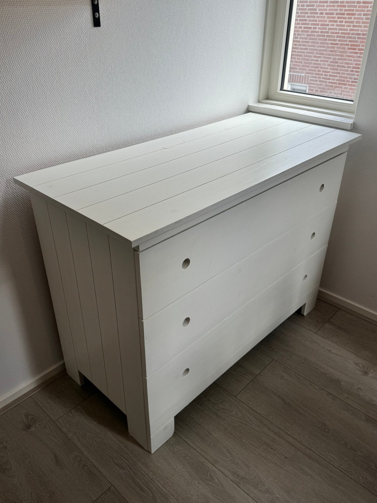 Bopita commode wit 3 lades massief 124 cm babykamer, Ophalen, 50 tot 70 cm, 90 tot 105 cm, 100 cm of meer