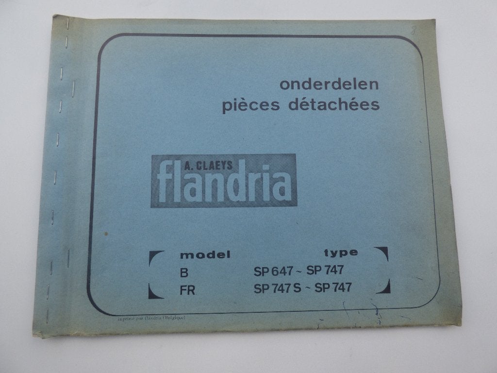 FLANDRIA ONDERDELENLIJST SP647 / SP747, Ophalen of Verzenden, Gebruikt