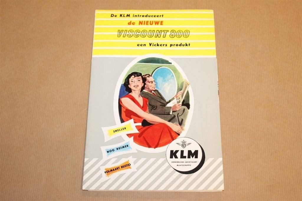 Zeldzame KLM brochure - Viscount 800 - Ca 1960, Ophalen of Verzenden, Zo goed als nieuw, Schaalmodel