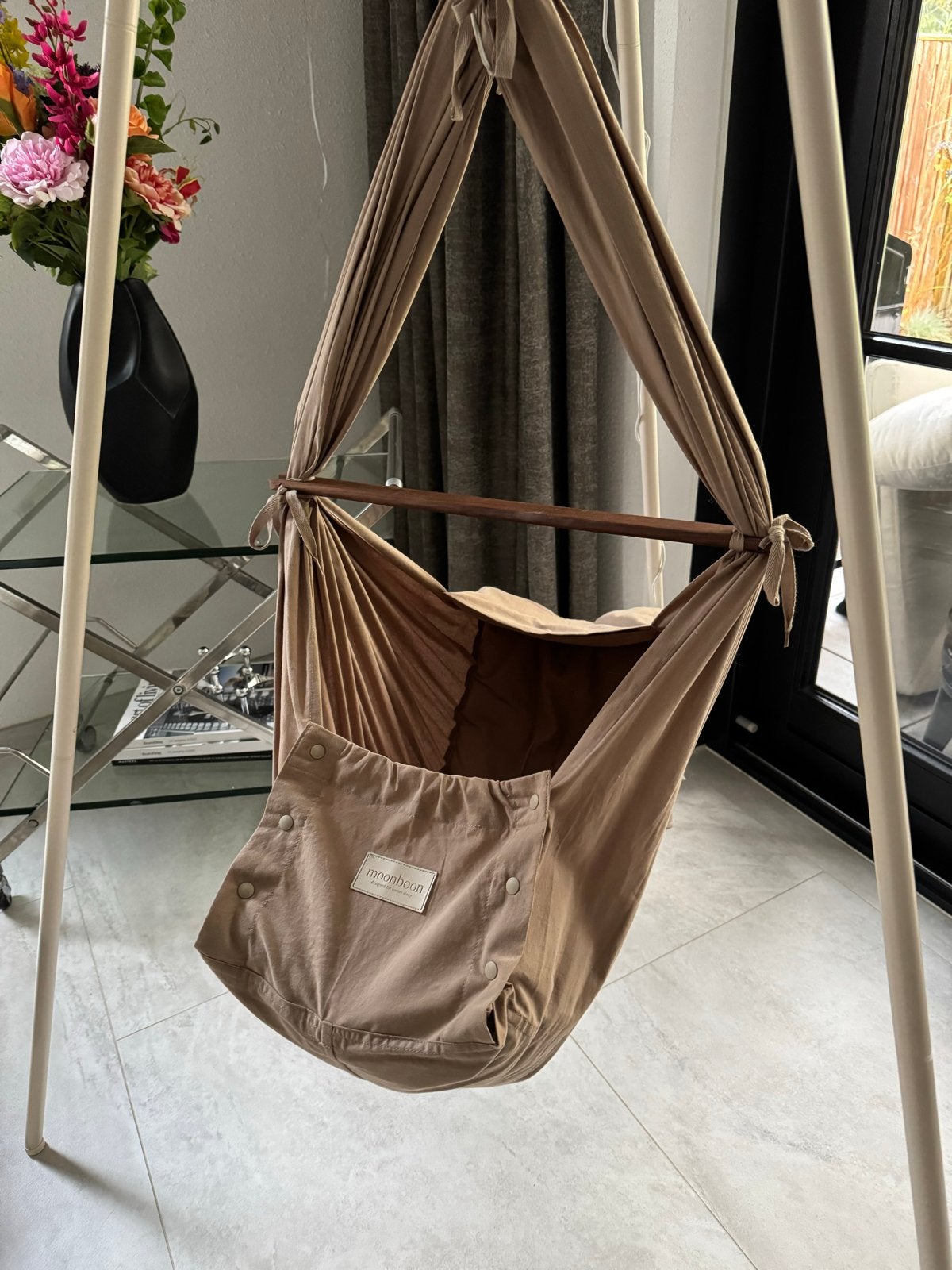 Moonboon Bundel: Hangwieg, Motor & Standaard met Garantie, Ophalen, Zo goed als nieuw, Wieg