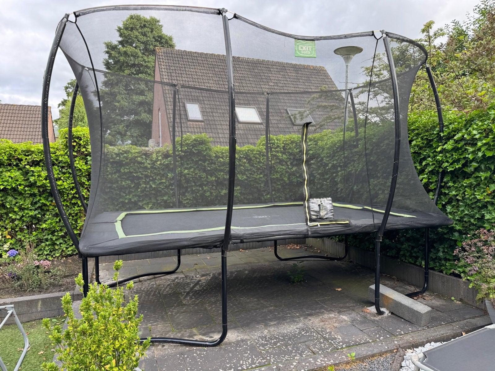 Trampoline rechthoek van Exit 2.44x3.66 met veiligheidsnet, Ophalen, Gebruikt