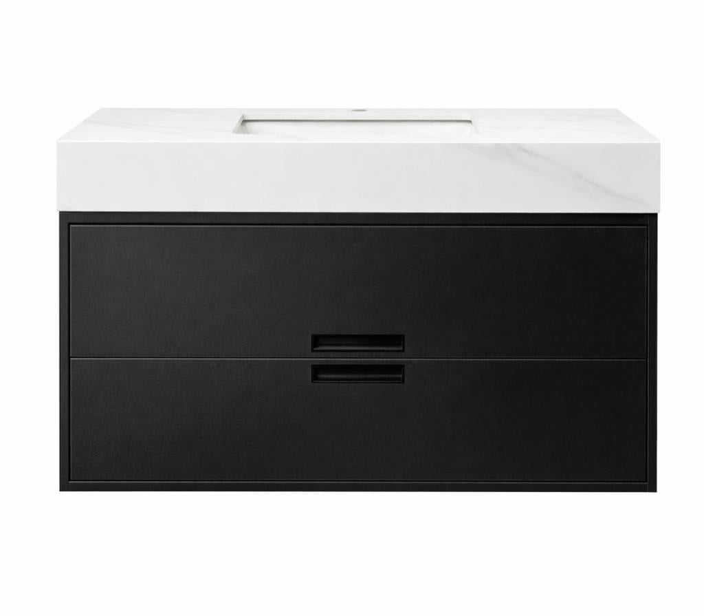 SALE! moderne wastafel, marmerlook, mat zwart, Altira 80, Huis en Inrichting, Ophalen of Verzenden, Nieuw