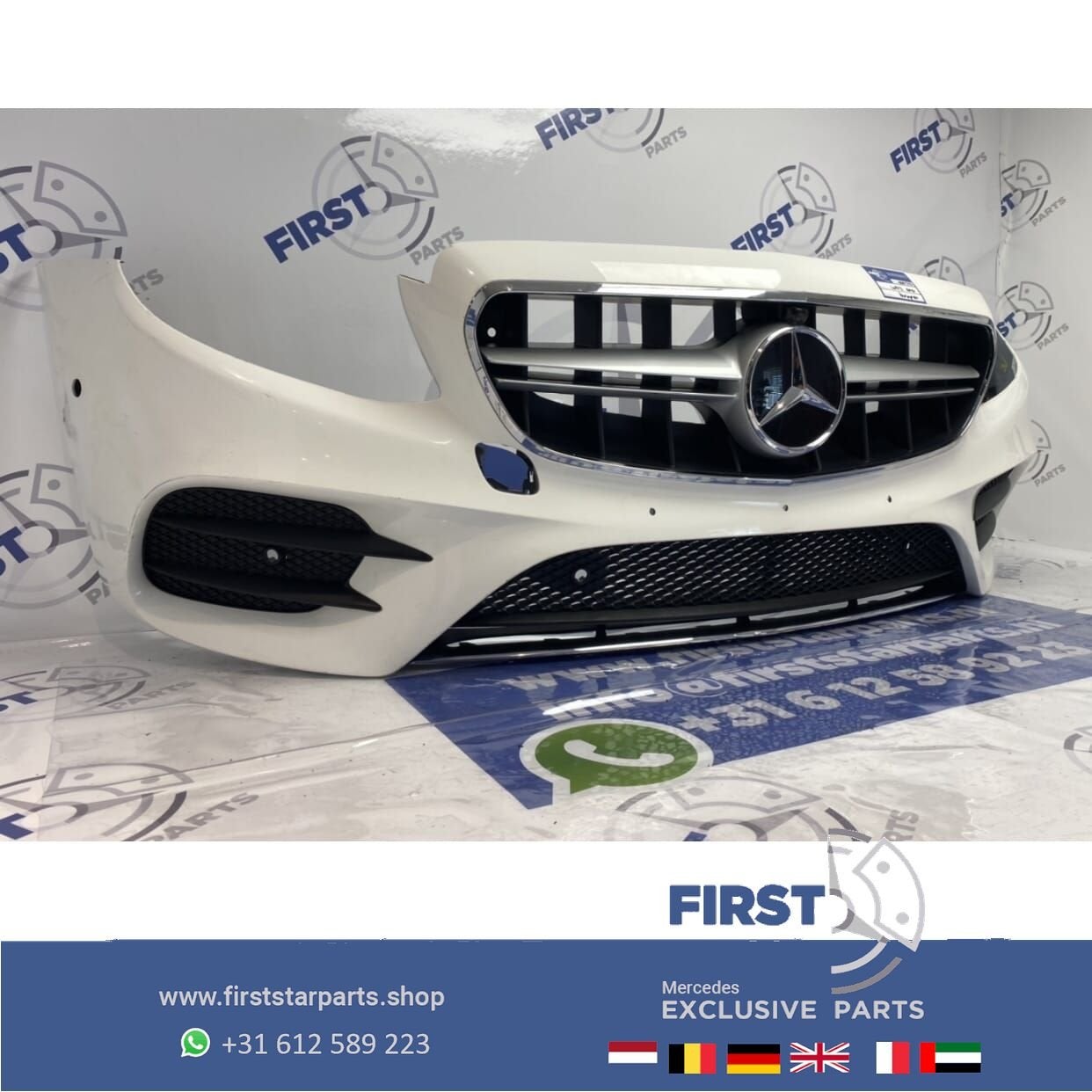 W213 AMG LINE VOORBUMPER + AMG GRIL Mercedes E Klasse WIT 20, Auto-onderdelen, Carrosserie en Plaatwerk, Gebruikt, -, Voor, Ophalen of Verzenden