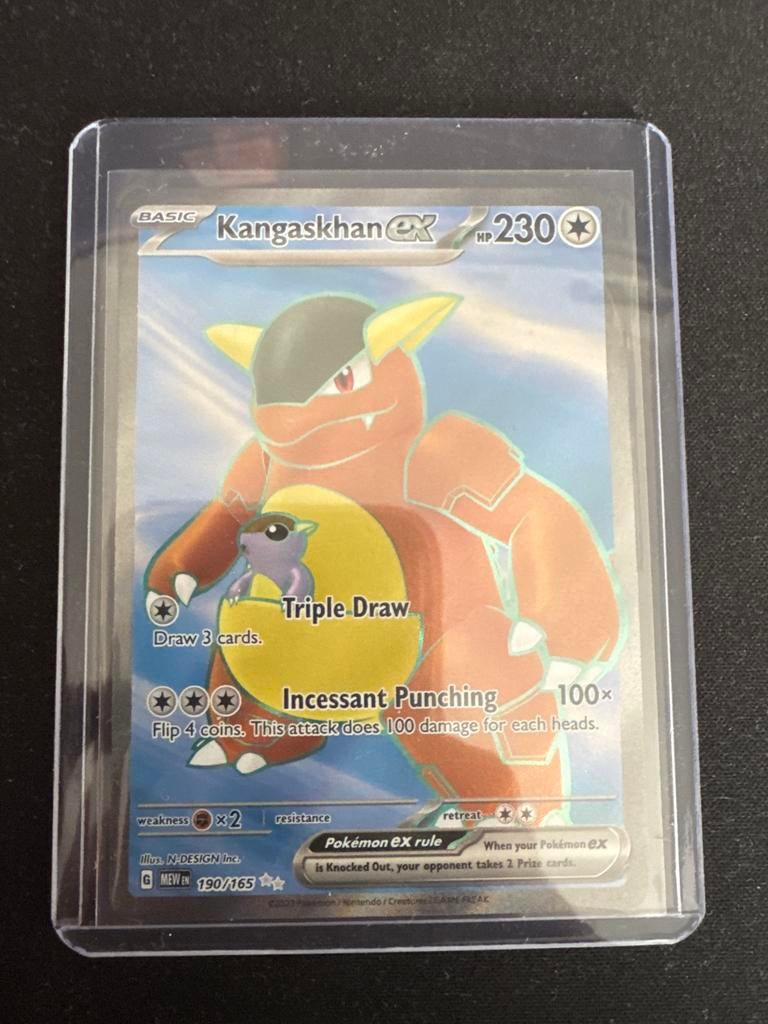 151 | Kangaskhan EX 190/165 Pokémon kaart, Ophalen of Verzenden, Zo goed als nieuw, Losse kaart, Foil