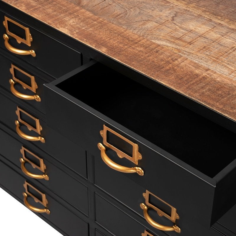 IJzeren Industriële Dressoir Kast Metalen Ladekast TV kast, Overige houtsoorten, Info@dehanzeherten.nl, De Hanze Herten BV, 5 laden of meer
