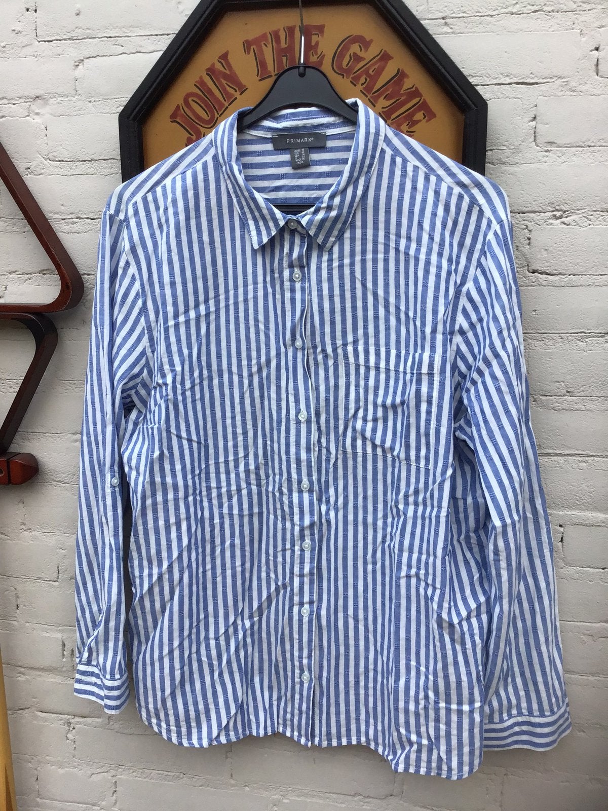 Blouses blauw/wit streep 42 Primark, Ophalen of Verzenden, Zo goed als nieuw, Maat 42/44 (L), Blauw