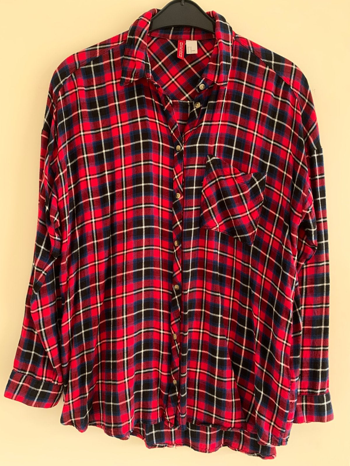 Geruite sportieve blouse van H & M, Divided, maat 42, H&M, Ophalen of Verzenden, Zo goed als nieuw, Maat 42/44 (L)
