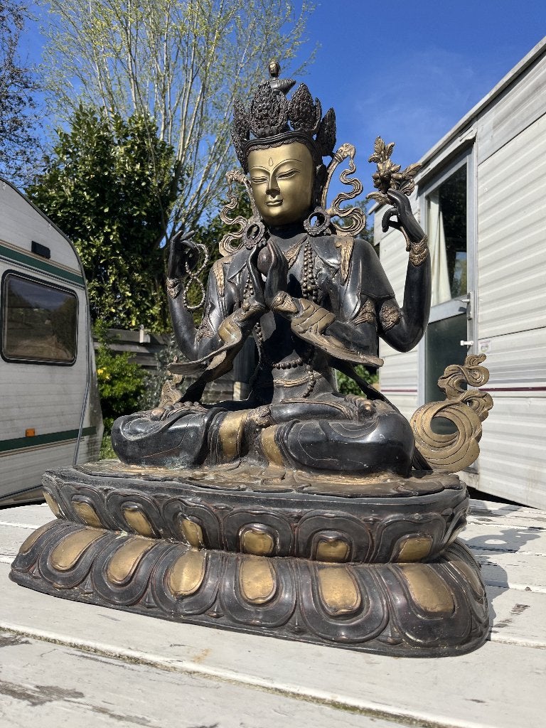 Boeddha Avalokiteshvara, Ophalen, Zwart, 72 cm, Zo goed als nieuw