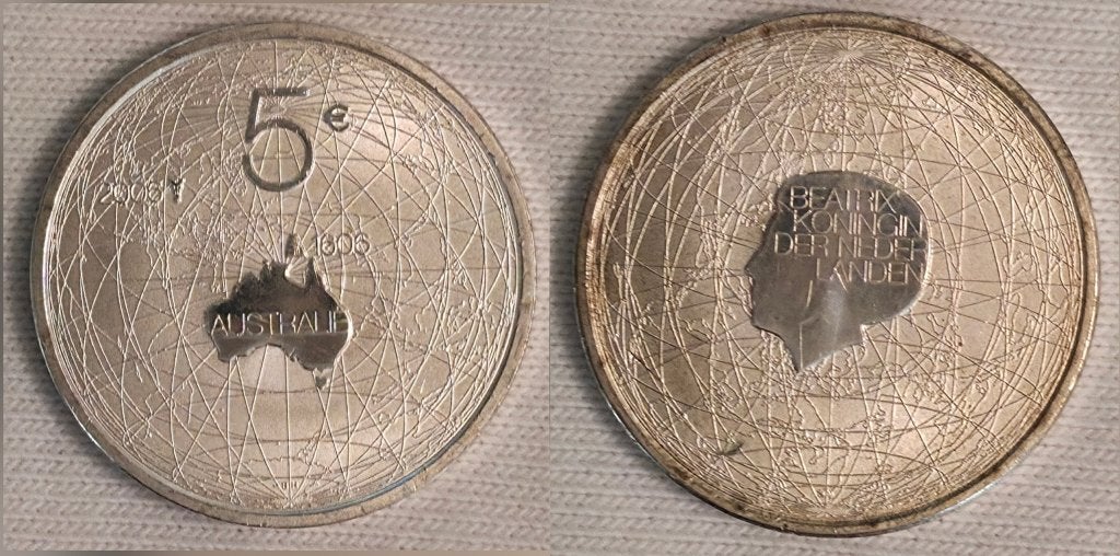 Nederland €5 – Australië Vijfje – Zilver, Koningin Beatrix, Zilver, Euro's, Ophalen of Verzenden