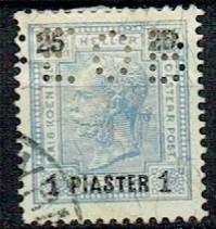 Oostenrijk-Hongarije Post in De Levant 1900 Perfins, Verzenden, Gestempeld, Koningshuis