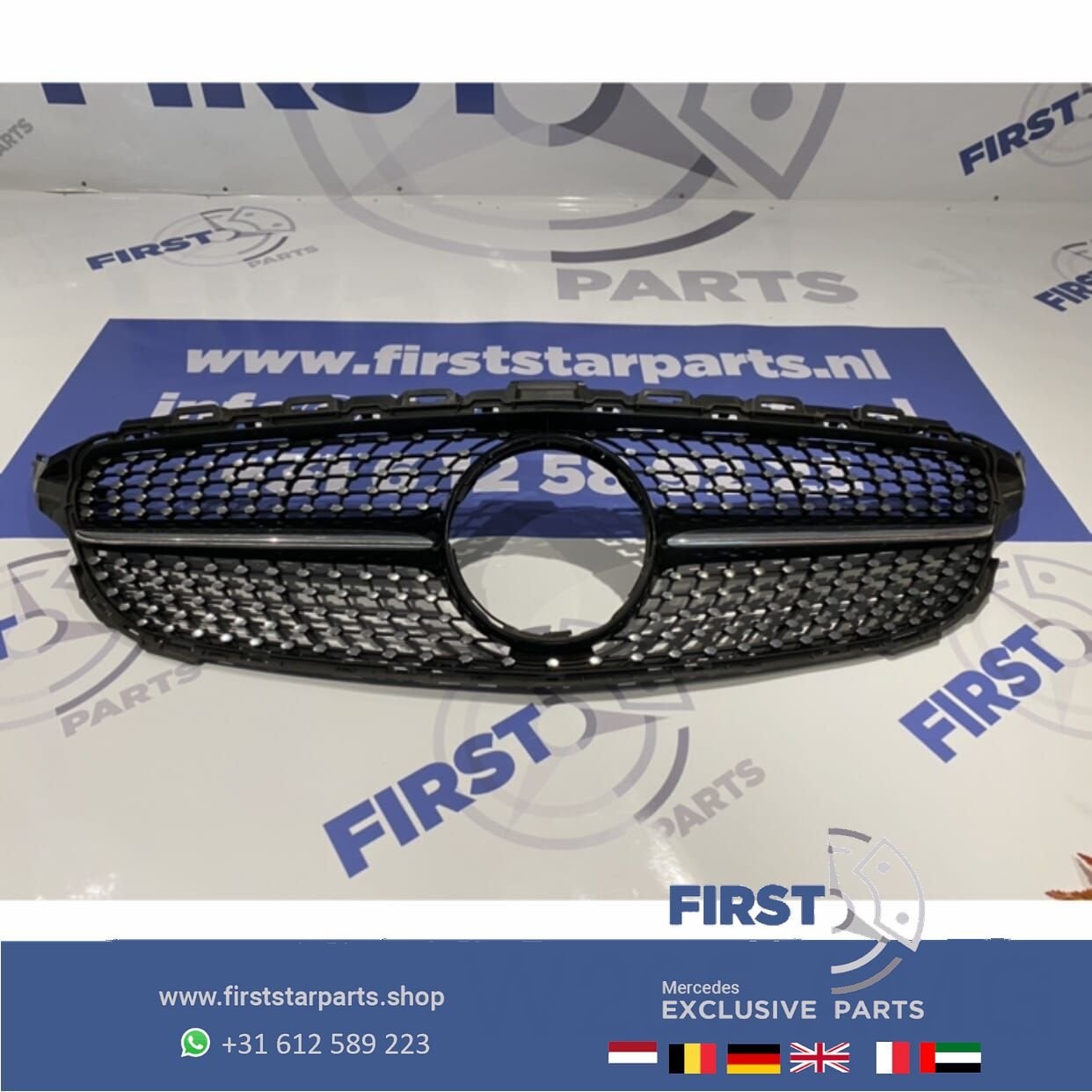 W205 C205 C43 AMG DIAMOND GRIL ZWART Mercedes C Klasse 2014-, Gebruikt, -, Ophalen of Verzenden, -
