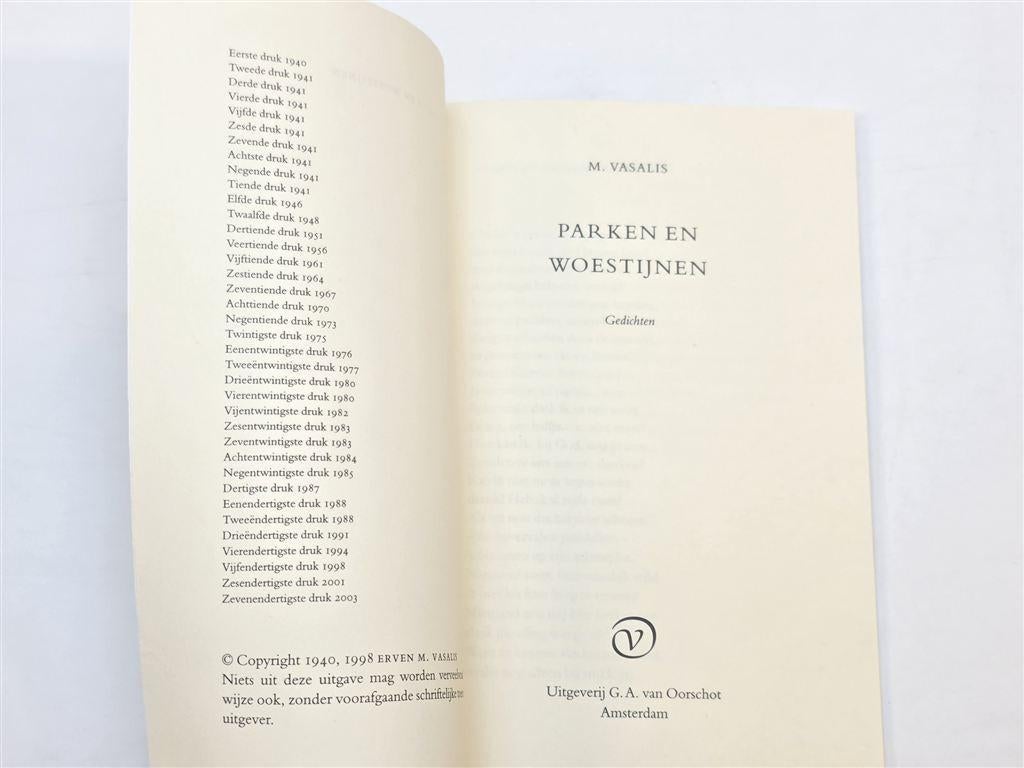 Parken en Woestijnen — Vasalis Gedichtenbundel, Ophalen of Verzenden, Gelezen
