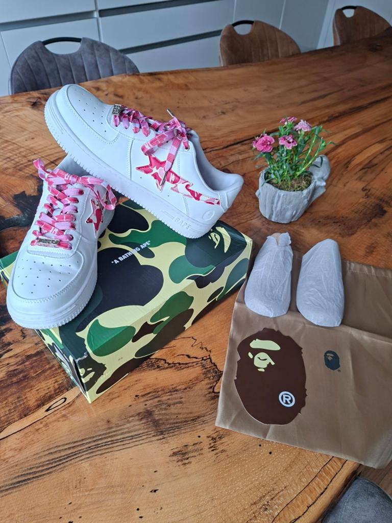 Bape Sta Low ABC Camo White Pink, A Bathing Ape BAPE, Ophalen of Verzenden, Roze, Sneakers of Gympen