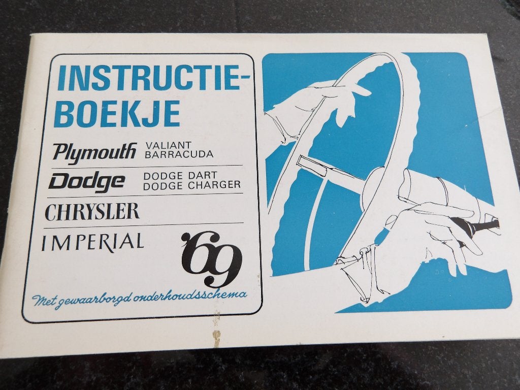 Orig. instructieboekje Plymouth Dodge Chrysler Imperial 1969, Verzenden