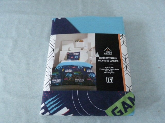   Leuk voor gamers, 1 pers  blauw dekbed  140x200 Nieuw, Eenpersoons, Blauw, Dekbedovertrek, Nieuw