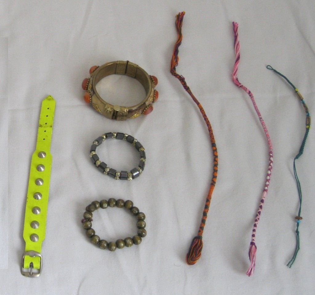 4X polsband 3X armband, Sieraden, Tassen en Uiterlijk, Armbanden, Ophalen of Verzenden, Zo goed als nieuw, Overige kleuren, Overige materialen