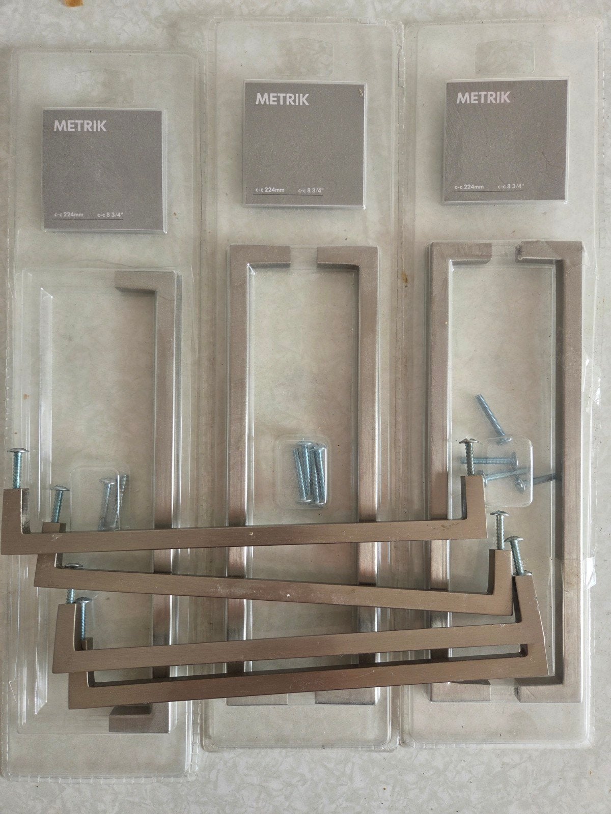 9x IKEA METRIK handgreep – RVS / Geb. nikkel 224 mm, Huis en Inrichting, Ophalen of Verzenden, Minder dan 100 cm