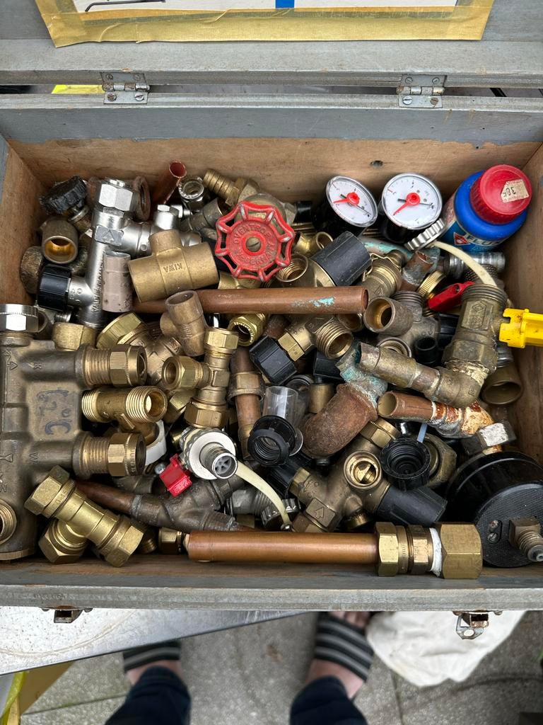 Diverse koperen en messing fittingen en buizen, Doe-het-zelf en Verbouw, Buizen en Afvoer, Overige materialen, Overige typen, Ophalen of Verzenden