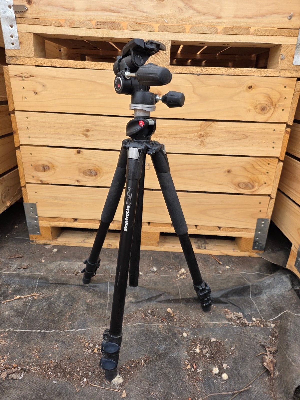 Manfrotto 055XPROB Driepoot Statief met Balhoofd, Ophalen, Gebruikt, Met waterpas, Driepoot