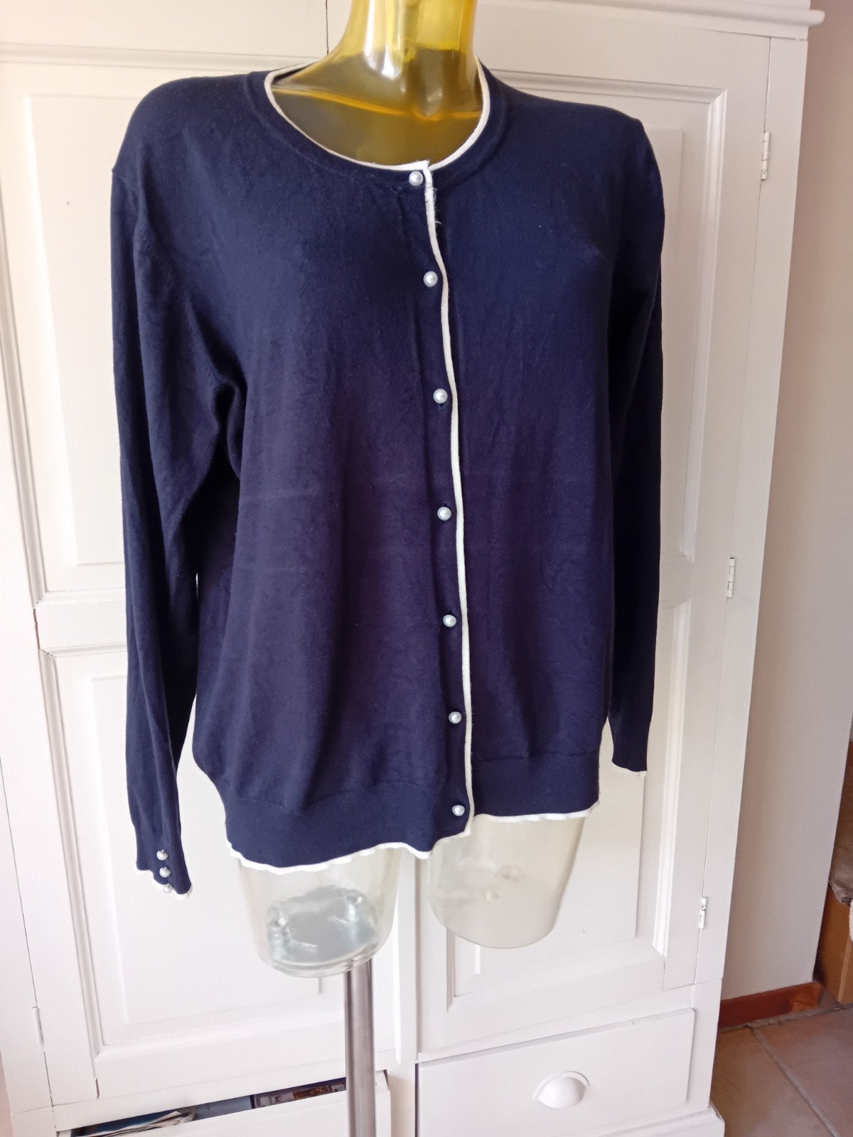 donkerblauw vest XL, Maat 42/44 (L), Bloomings, Gedragen, Verzenden