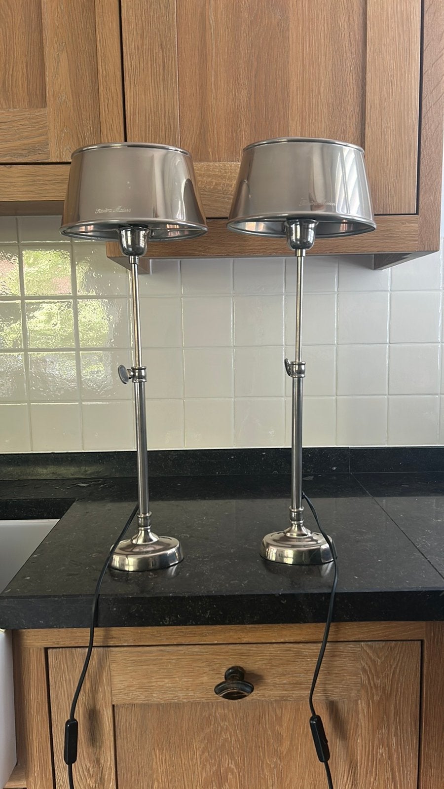 Rivièra Maison Tafellampen Hampton zilverkleurig, Overige materialen, Ophalen of Verzenden, Minder dan 50 cm, Landelijk