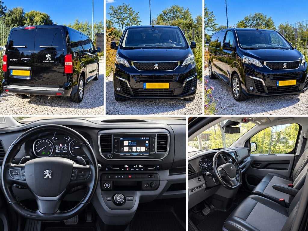Peugeot Expert 180PK Long Asphalt Camera Navi 2xE-Schuifdeur, Auto's, Verwarmde buitenspiegels, Zwart, Origineel Nederlands, Diesel
