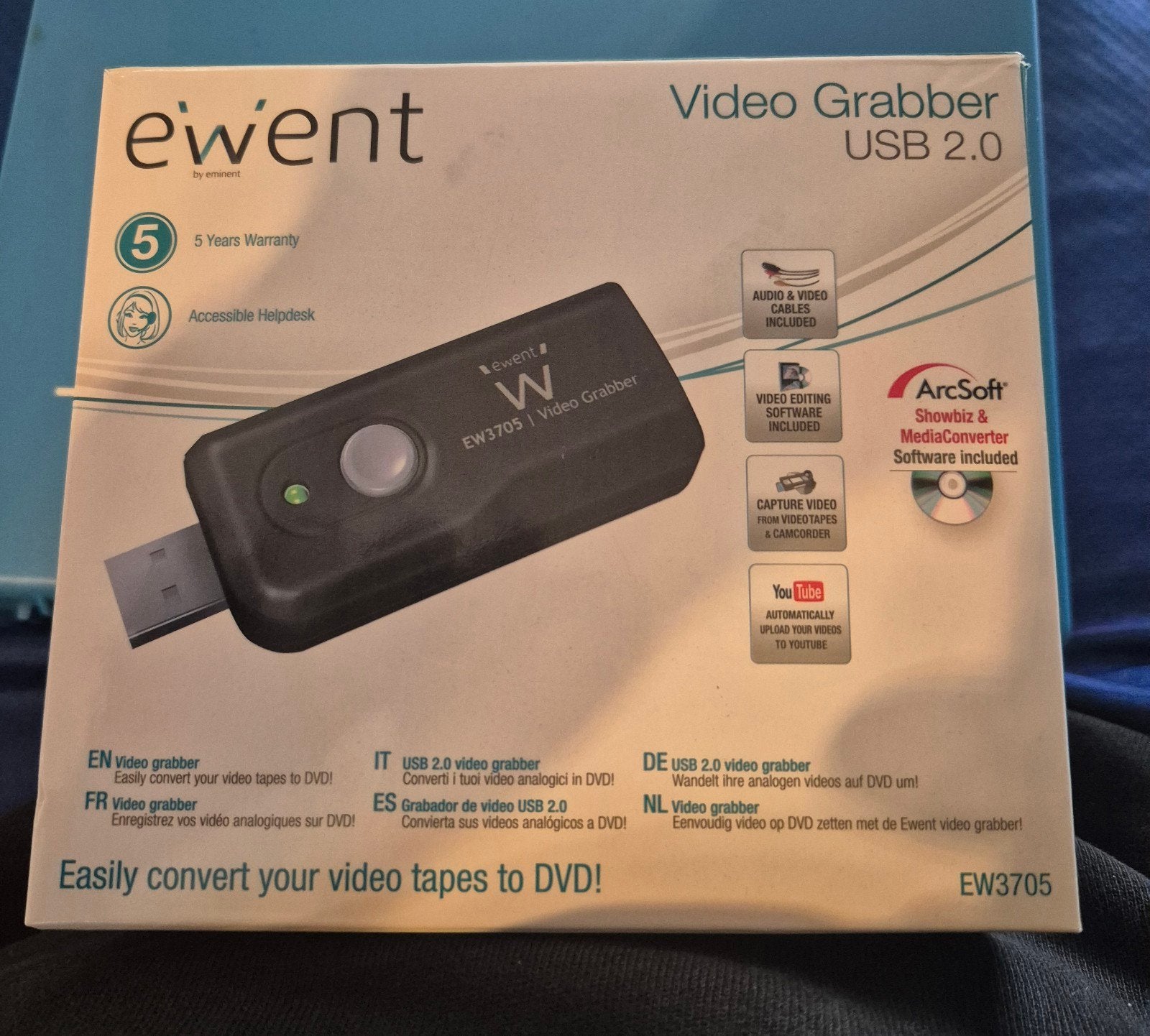 Ewent Video Grabber 2.0 EW3705 - Converteer VHS naar DVD, Computers en Software, Capture cards, Nieuw, Ophalen of Verzenden