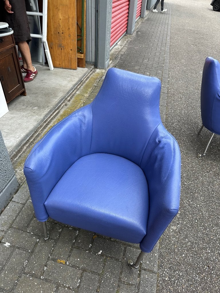 4 Bert Plantagie eetkamer stoelen, wieltjes, Ophalen, Overige kleuren, Leer, Zo goed als nieuw