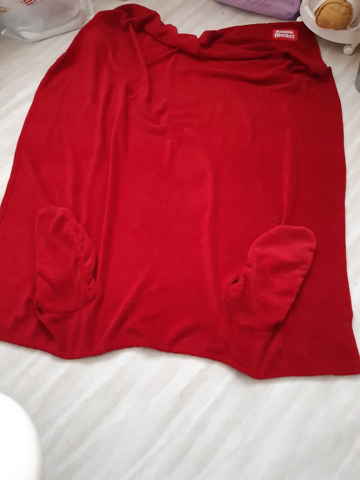 Rode Fleecedeken met Voeten - Footsie Blanket, Ophalen of Verzenden