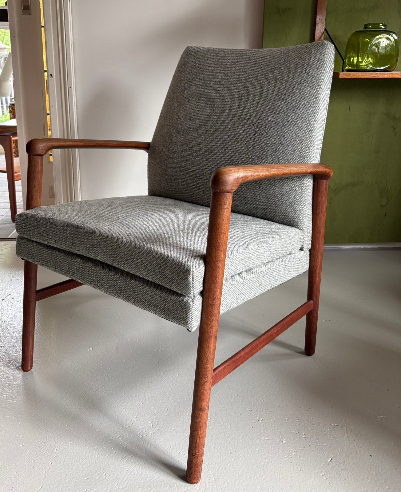 Fritz Hansen lounge chair Vintage jaren 60 *GERESTAUREERD*, Ophalen, Fritz Hansen, 75 tot 100 cm, Zo goed als nieuw