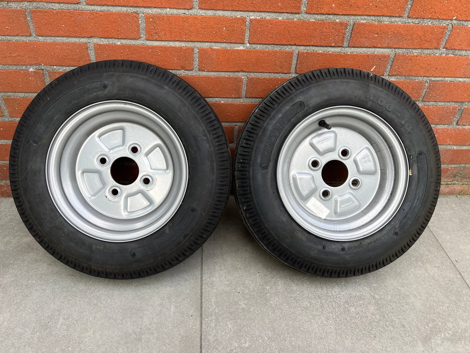 Kenda aanhangerbanden 4.00-10 met velg, Auto diversen, Ophalen of Verzenden, Zo goed als nieuw