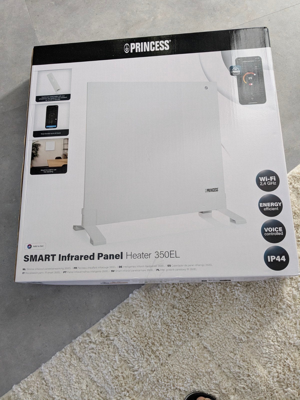 TE KOOP Princess Slimme Infrarood Paneelverwarming 350EL, Ophalen, 30 tot 80 cm, Minder dan 60 cm, 200 tot 500 watt