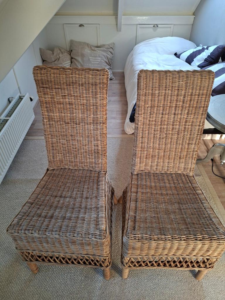 Rivièra Maison Eetkamerstoelen St.Malo, Huis en Inrichting, Ophalen, Twee, Bruin, Riet of Rotan