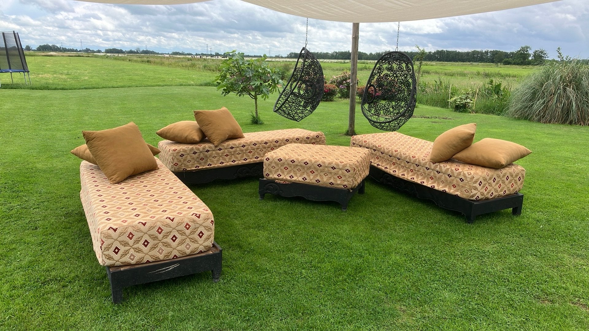 Marokkaanse of Oosterse banken, Tuin en Terras, Tuinsets en Loungesets, Gebruikt, Meer dan 8 zitplaatsen, Ophalen of Verzenden