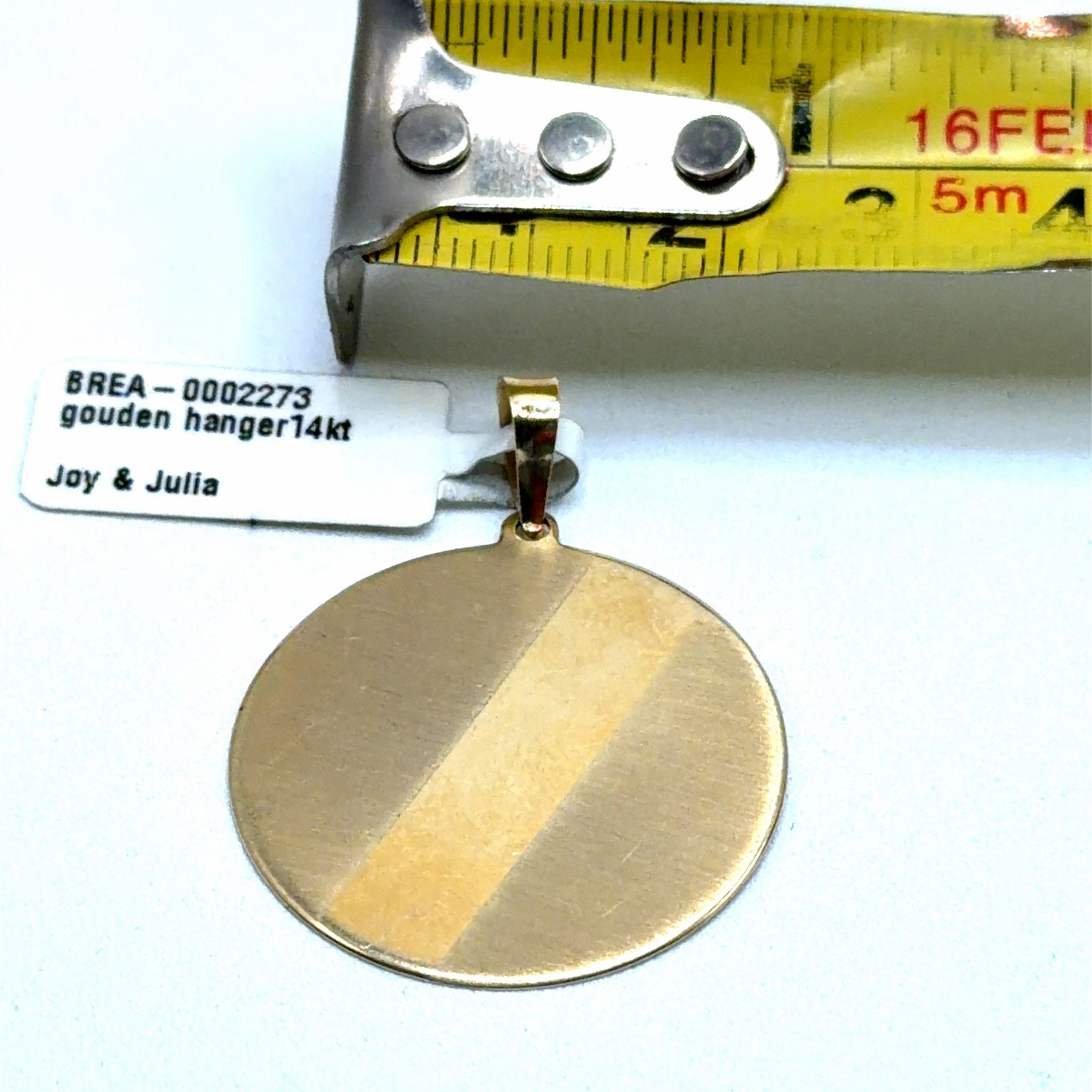 Gouden Hanger 14kt met Uniek Design, Overige voorstellingen, W, Nieuw, Ophalen of Verzenden