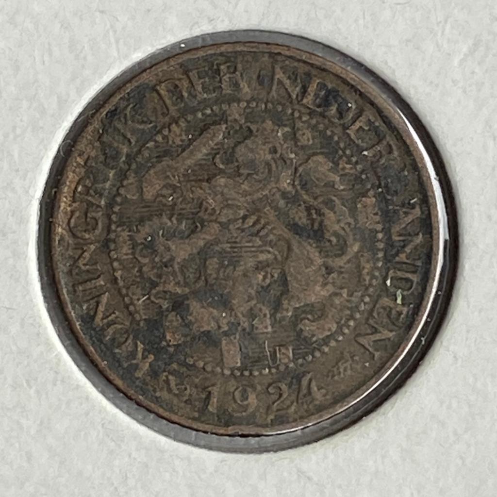 1 Cent uit 1924 van Wilhelmina, Verzenden, Koningin Wilhelmina, 1 cent, Losse munt