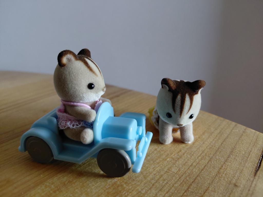 Sylvanian families baby eekhoorns/tweeling/speelgoedauto, Ophalen of Verzenden, Zo goed als nieuw