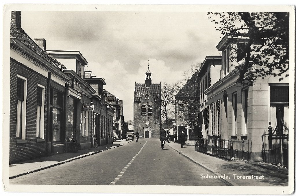 Scheemda, Torenstraat, Verzamelen, Ansichtkaarten | Nederland, Verzenden, 1940 tot 1960, Ongelopen, Groningen