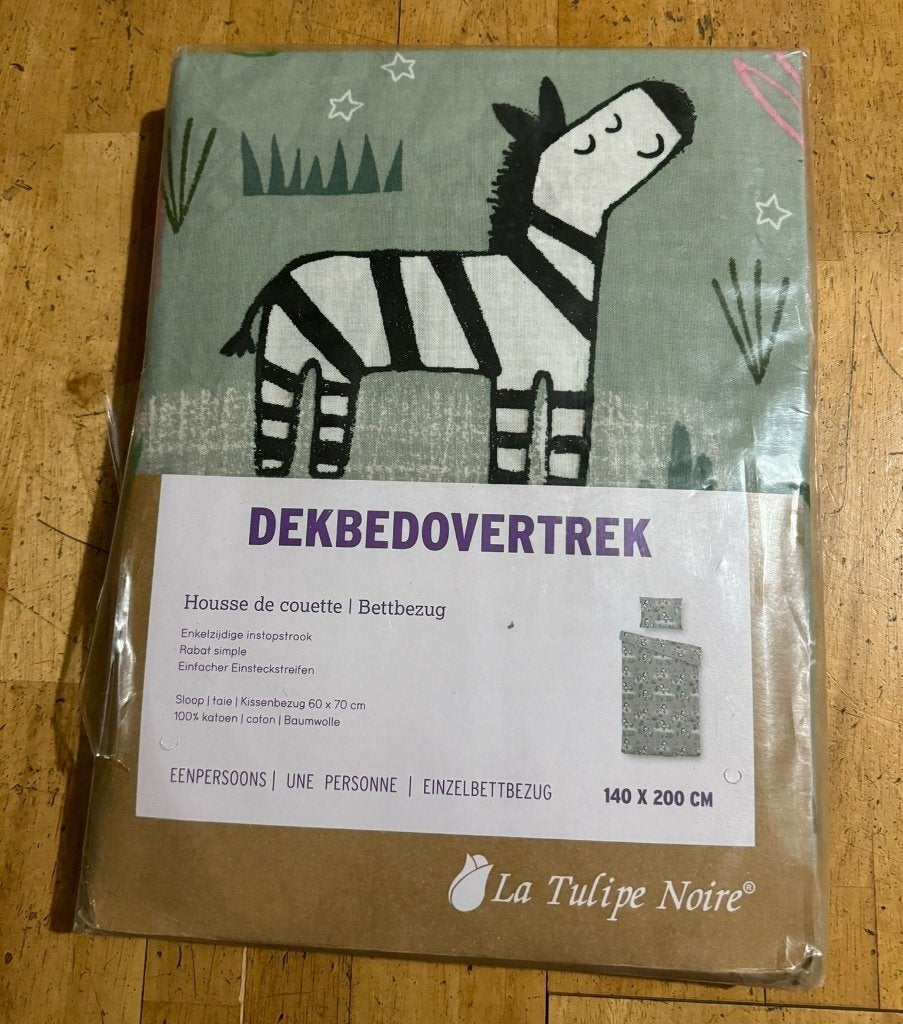zebra dekbedovertrekken 1 persoons 100% katoen, Ophalen of Verzenden, Nieuw, Jongetje of Meisje, Dekbedovertrek