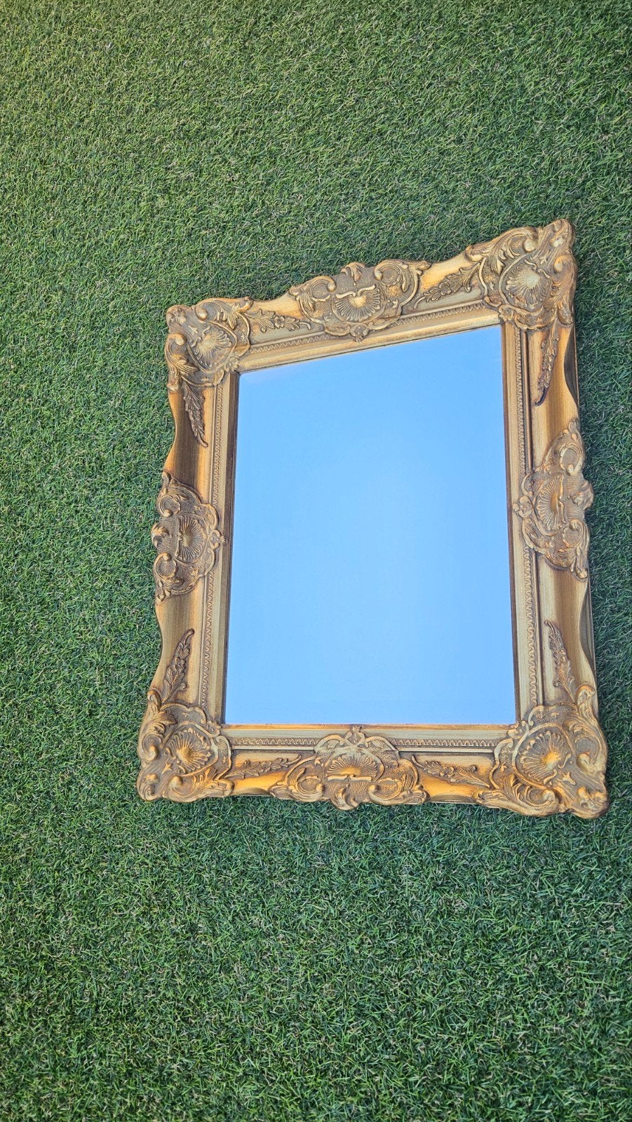 Gouden Barok Spiegel - 54x44 cm, Ophalen of Verzenden, Rechthoekig, 50 tot 100 cm, Minder dan 100 cm