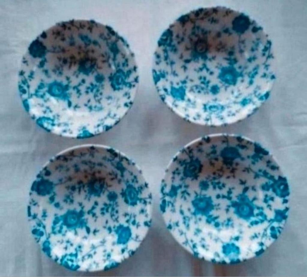 Broadhurst England set schaaltjes blauwe bloemen, Antiek en Kunst, Ophalen of Verzenden