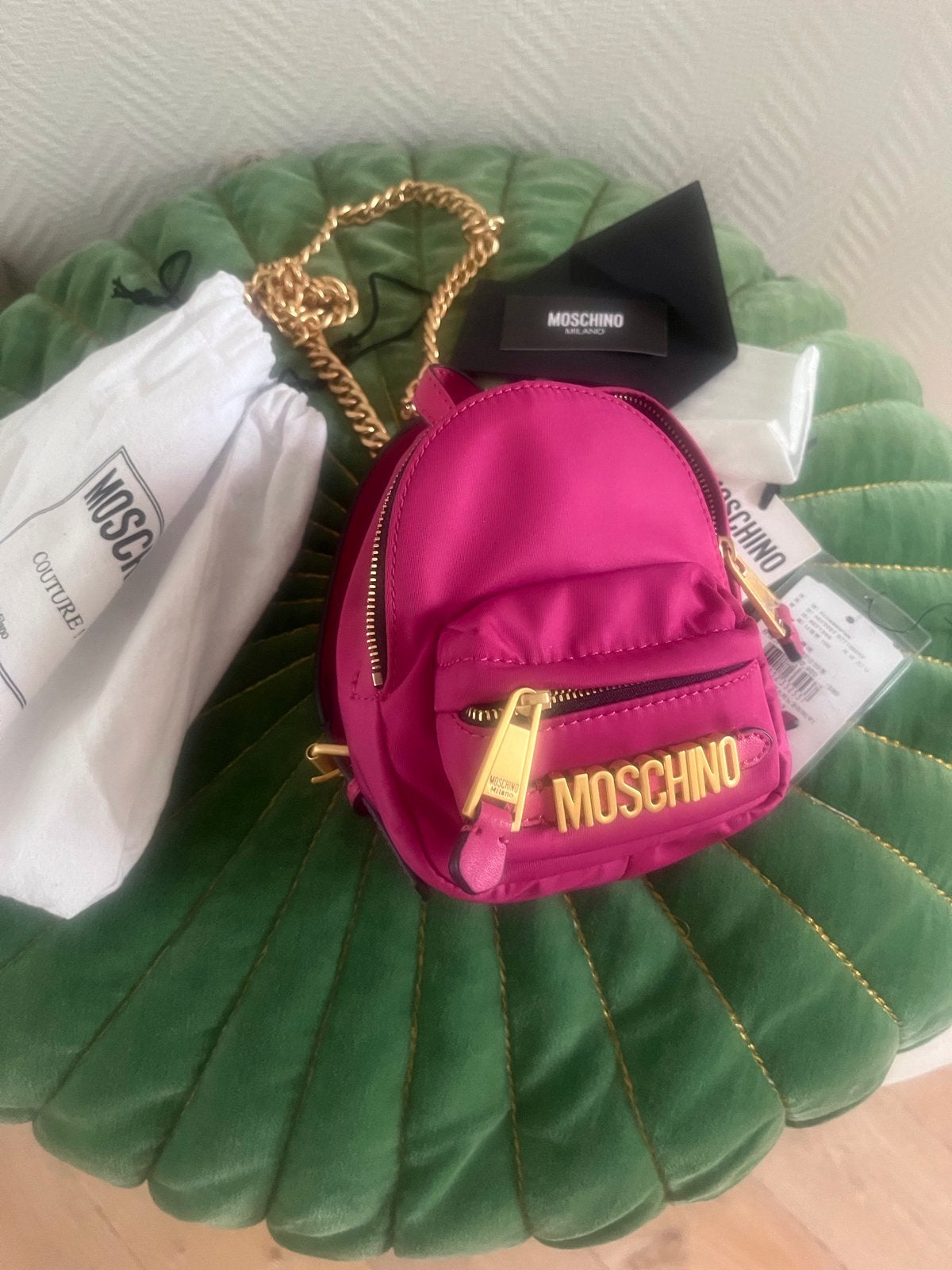Moschino Nieuw Roze Mini Rugzakje 19x17 cm, Overige merken, Minder dan 30 cm, Nieuw, Ophalen of Verzenden